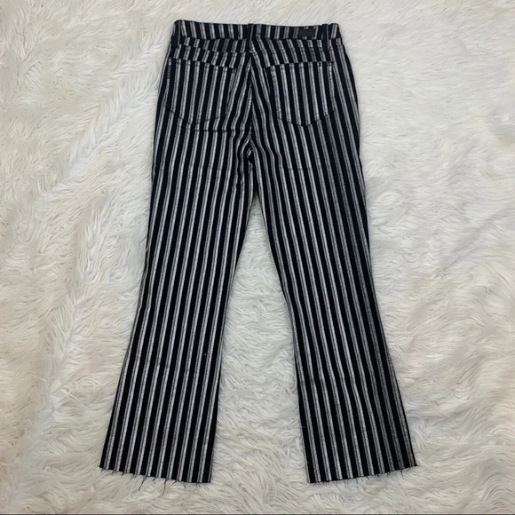 NWOT PAIGE Colette Crop Flare Jeans Silver Stripe Denim Casual Women’s 29 - Picture 12 of 15